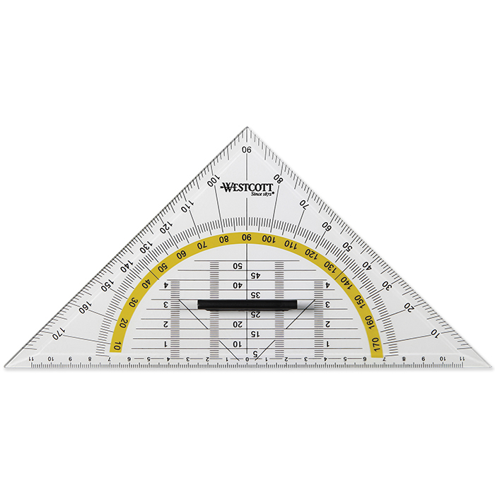 Westcott Geo-Dreieck 25 cm, Skala 2 x 11 cm