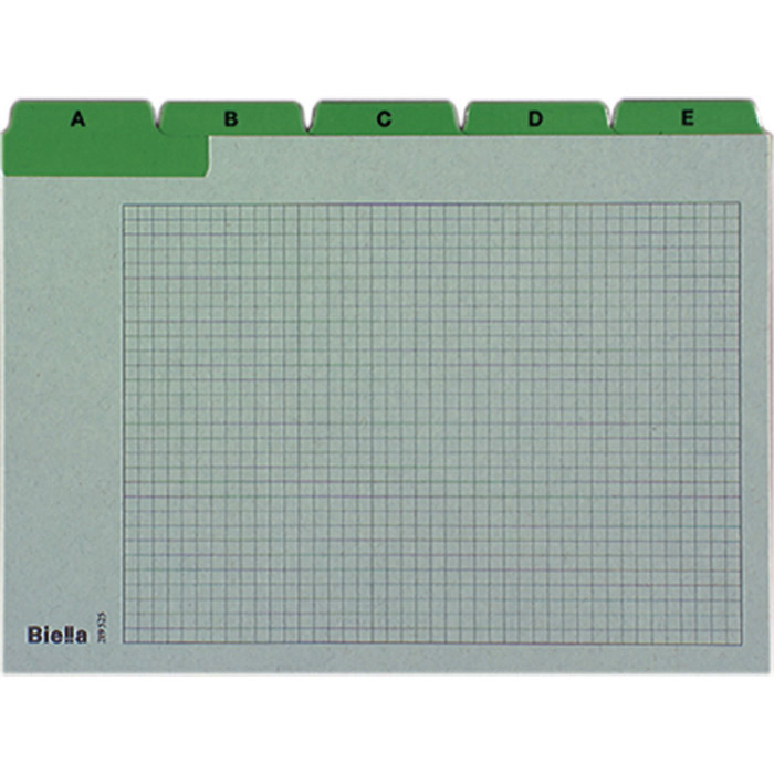 Biella Alphabetical cards index register, recycled A5, yellow