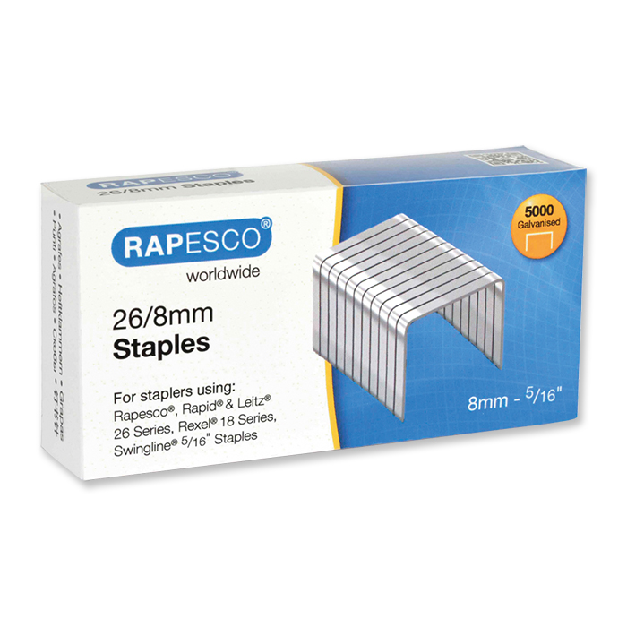 Rapesco staples Typ 24 / 26 26/8, leg length 8 mm