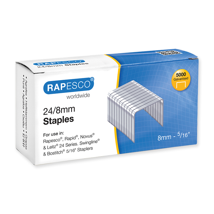 Rapesco staples Typ 24 / 26 24/8, leg length 8 mm