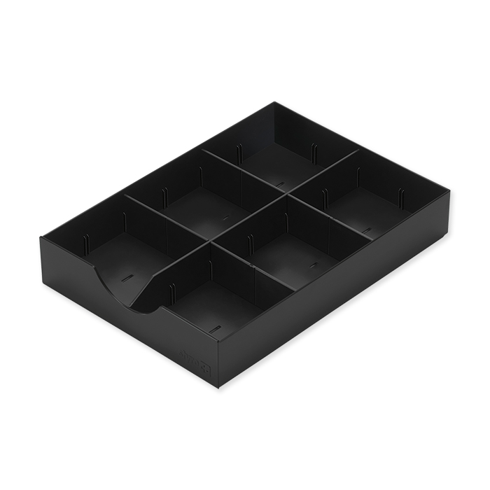 Styro Erweiterungsset Styrodoc System-Schublade, schwarz, 1 längs / 2 quer