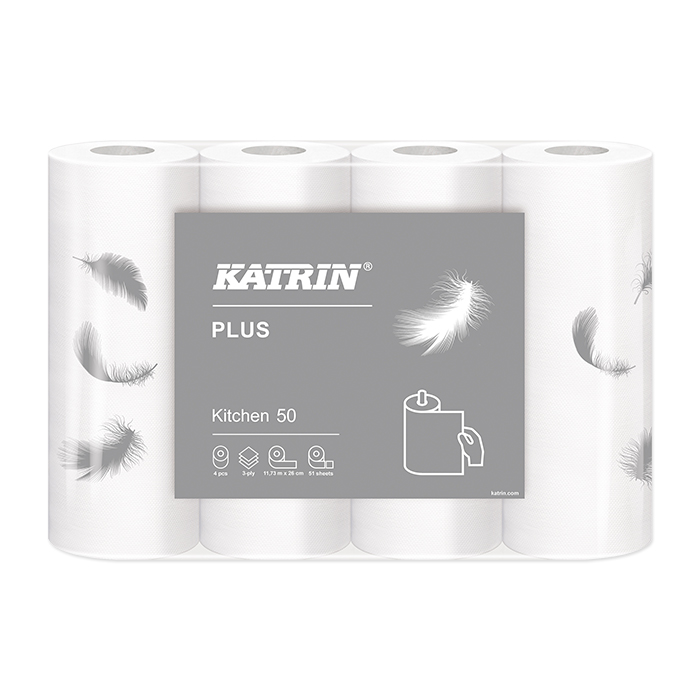 Rouleau papier essuie-tout Katrin, Plus Kitchen 50 3 couches, 26 x 23 cm