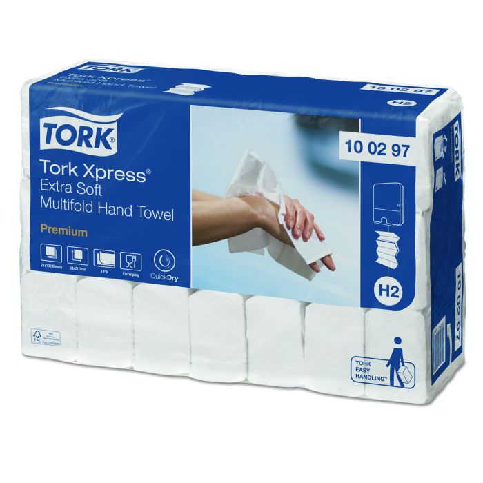 Tork Xpress Multifold hand towels H2 Extra Soft, 2-layer 21.2 x 34 cm